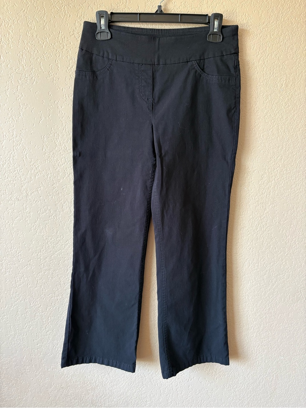 Westbound Petite Woman's 8P Black Pull on Straight Leg Pants Short Office